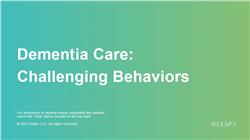 Dementia Care: Challenging Behaviors